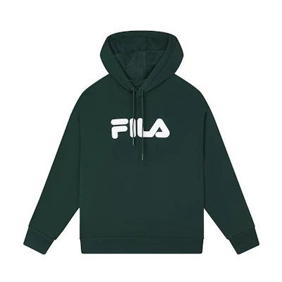 FILA Knitted Hoodie Unisex Casual Loose Solid Color in Green F51U348297FGN
