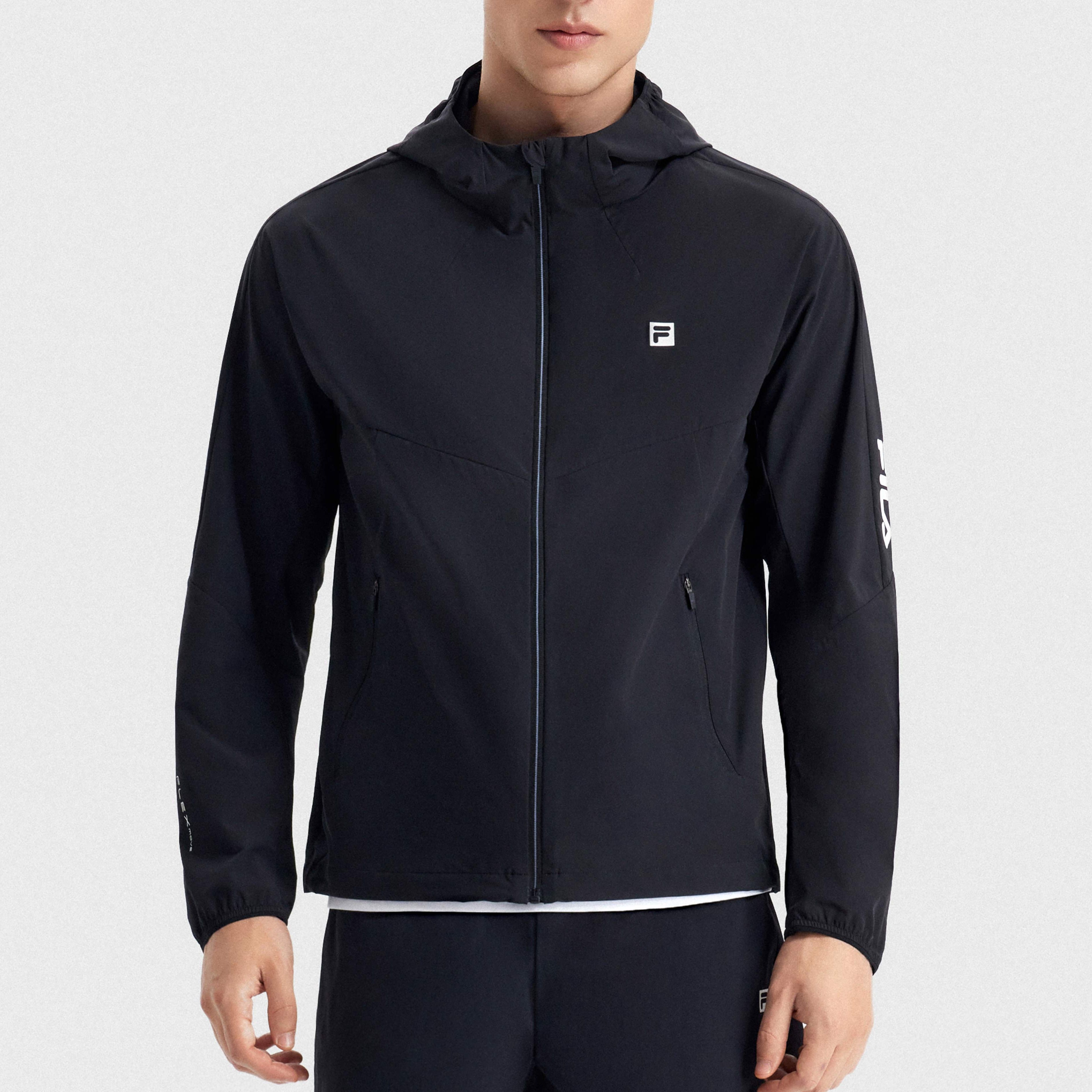 Shop FILA 女款Latte Girl 3.0纯色标志针织夹克 A11M321702F-BK