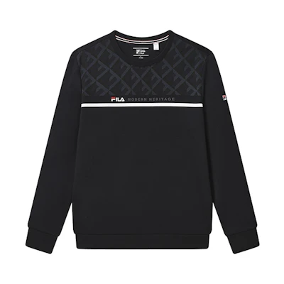 FILA Legendary Blue Crewneck Sweatshirt with Minimalist Logo Design F11M311203FNV