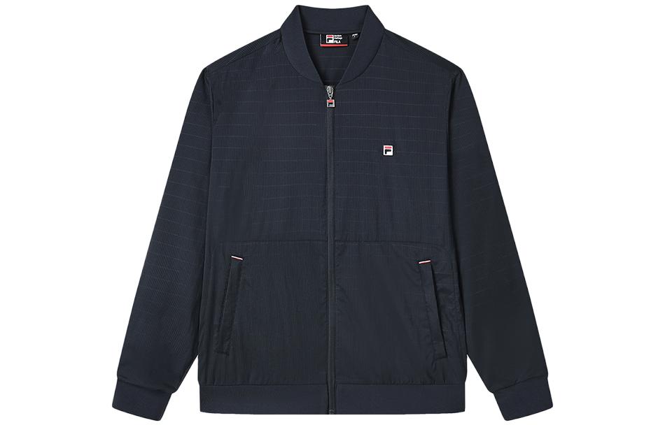 FILA Legendary Blue Logo Patch Baseball Jacket F11M321702FNV