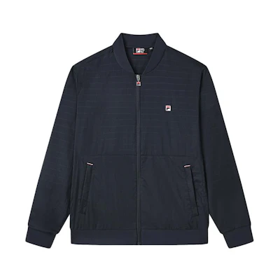 FILA Legendary Blue Logo Patch Baseball Jacket F11M321702FNV