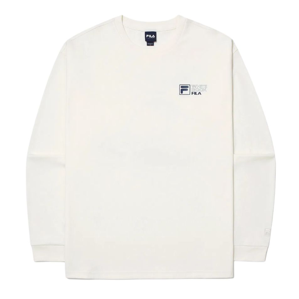 FILA Letter & Number Print Crewneck Long Sleeve Sweatshirt Unisex White FS2RLG3102X-SWH