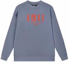 FILA Letter & Number Print Crewneck Sweatshirt Grey Blue F11M415202F-BU FILA Letter & Number Print Crewneck Sweatshirt Grey Blue F11M415202F-BU
