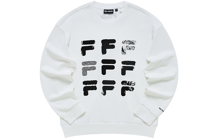 FILA Letter Logo Knit Pullover Sweatshirt Standard White T11M233204F-WT