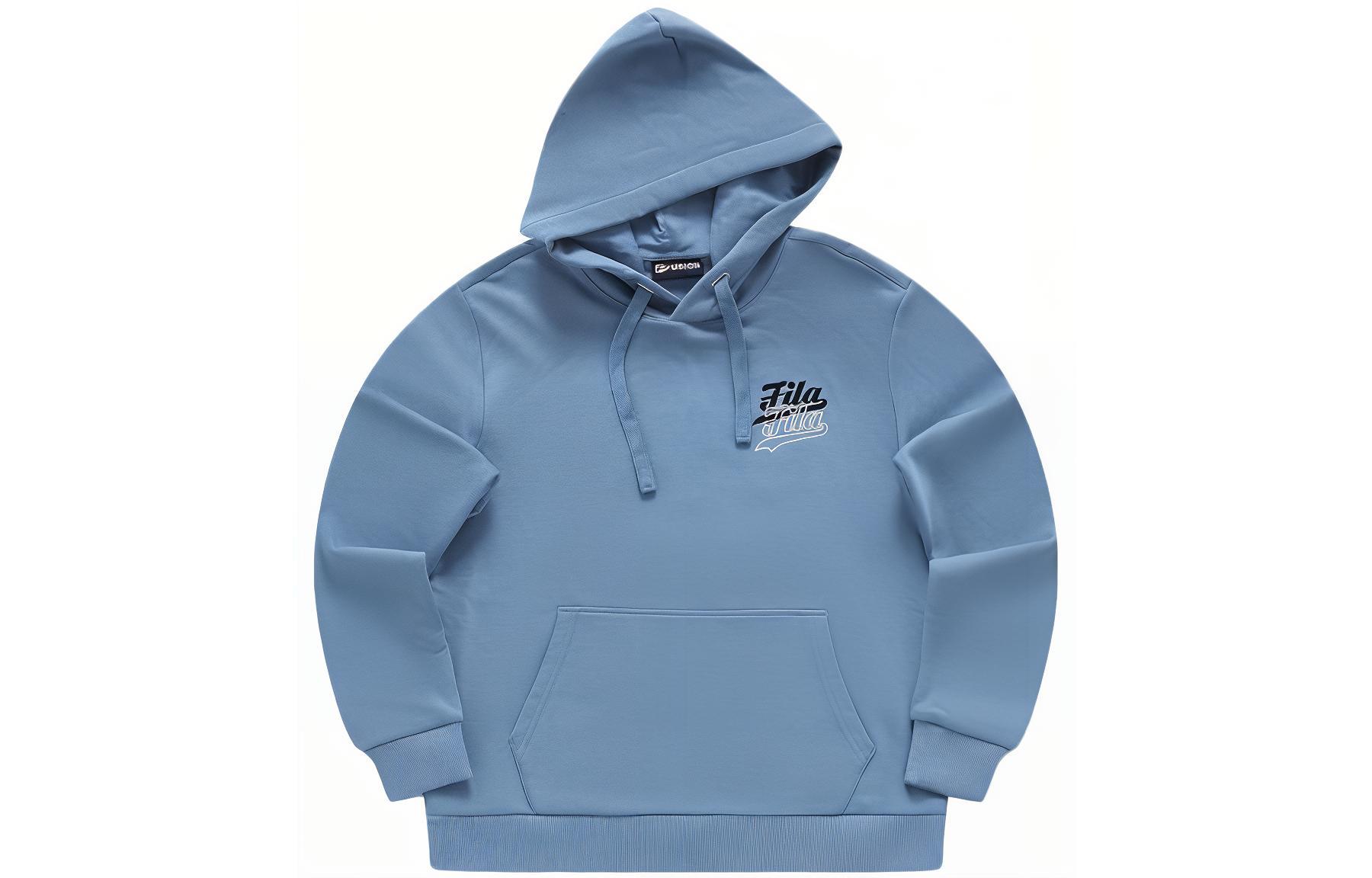 FILA Letter Logo Print Hoodie - Modish Blue T11M342209F-BU