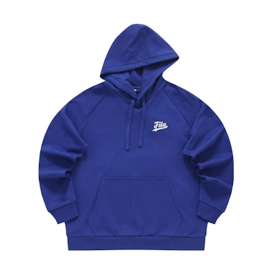 FILA Letter Logo Print Loose Fit Hoodie - Sugary Blue T11M342202F-BU