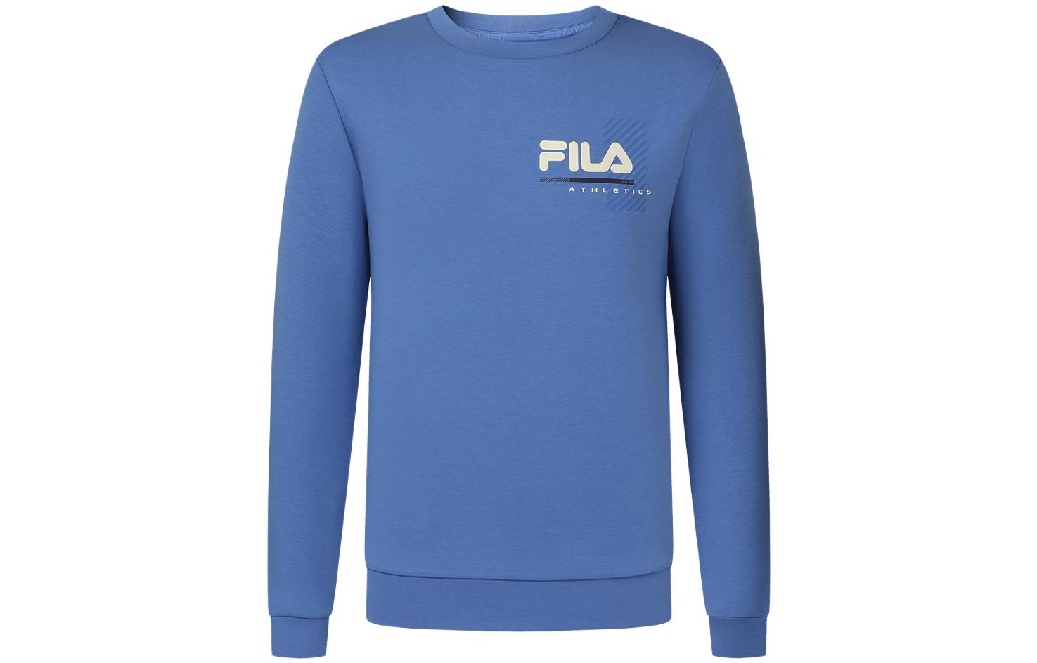 FILA Letter Logo Print Pullover Sweatshirt Blue Butterfly A51M341205A-BU