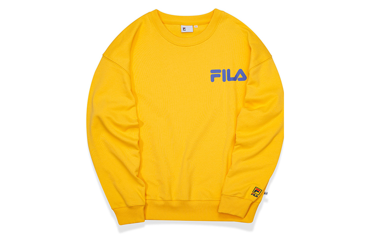 FILA Letter Logo Printed Crewneck Sweatshirt Unisex Yellow T11U038205FYE
