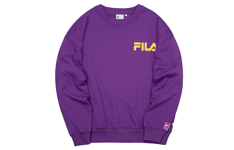 FILA Letter Logo Printed Pullover Sweatshirt Unisex Purple T11U038205FPU