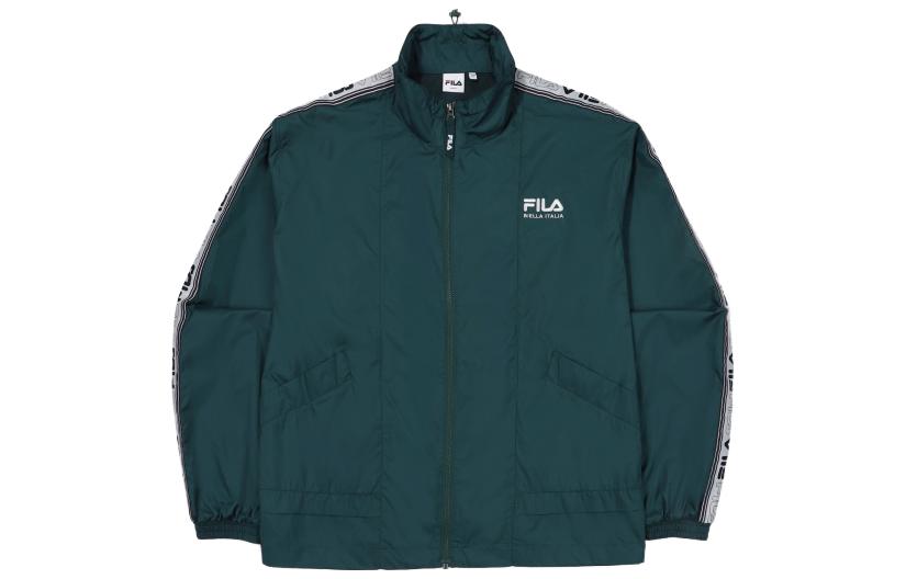 FILA Letter Logo Zip-Up Retro Track Jacket Unisex Green FS2JKF2115X-PIG