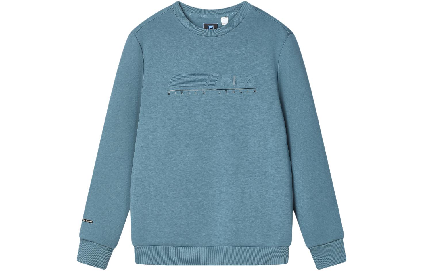 FILA Letter Print Casual Pullover Knit Sweatshirt Phantom Blue F11M412207F-BU