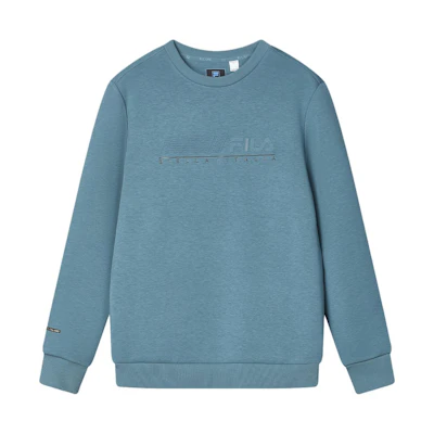 FILA Letter Print Casual Pullover Knit Sweatshirt Phantom Blue F11M412207F-BU