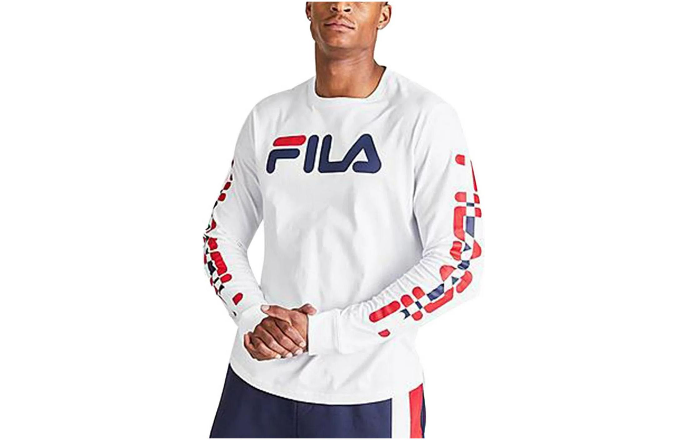 FILA Letter Print Crewneck Long Sleeve Sweatshirt White () LM936253-100