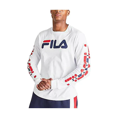 FILA Letter Print Crewneck Long Sleeve Sweatshirt White () LM936253-100