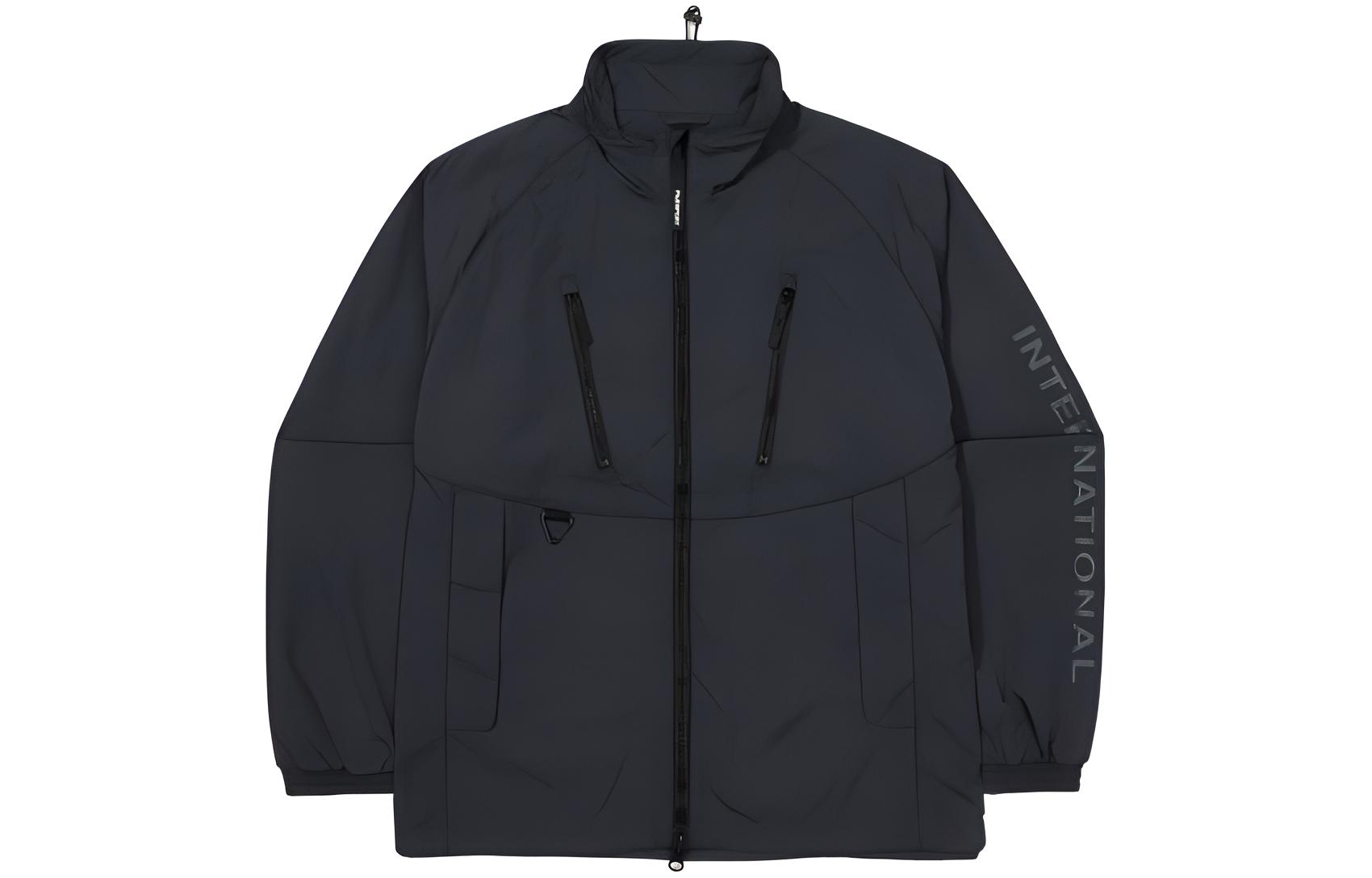 FILA Letter Print High-Neck Zip Jacket Unisex - Cool Gray FS2JKF3131X-CGR