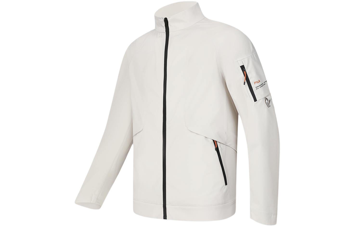 FILA Letter Print High Collar Sports Woven Jacket - Khaki Beige A11M417709F-BG 圖 4