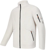 Shop FILA Letter Print High Collar Sports Woven Jacket - Khaki Beige A11M417709F-BG