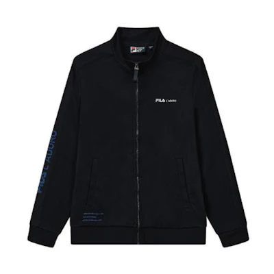 FILA Letter Print High Neck Knit Jacket in Legend Blue F11M230502FNV