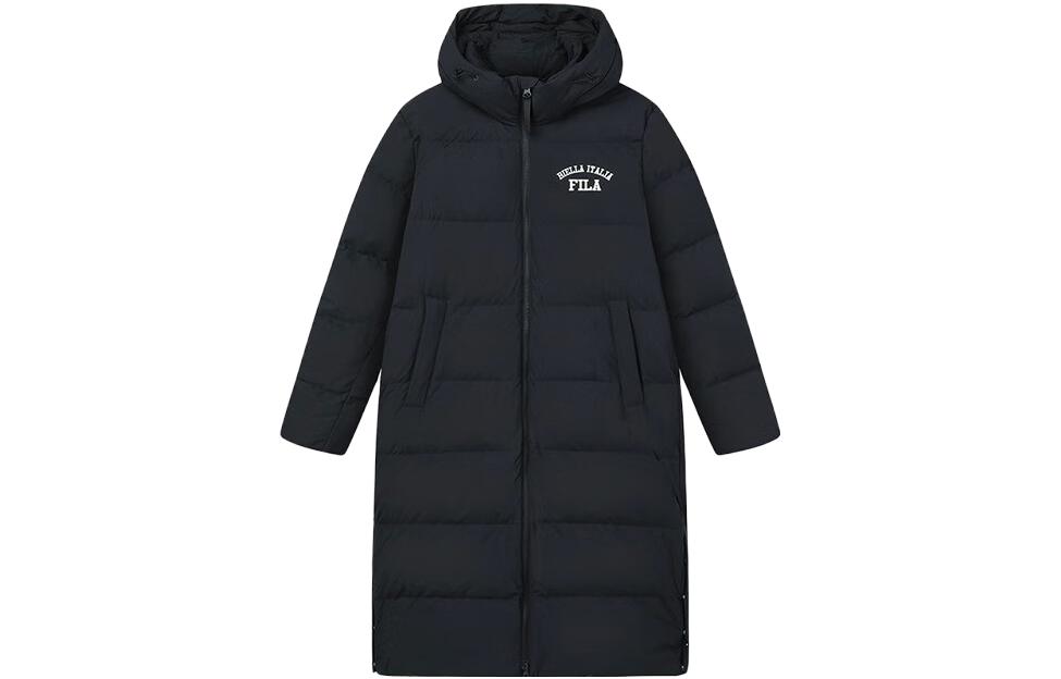Order FILA Letter Print Long Down Coat Unisex - Jet Black F51U349902F-BK
