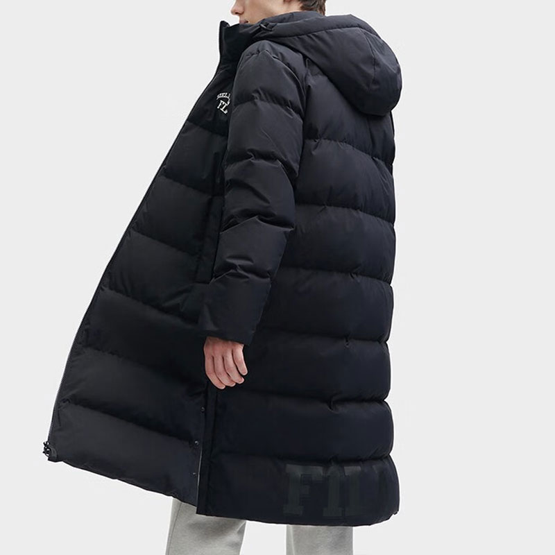 Purchase FILA Letter Print Long Down Coat Unisex - Jet Black F51U349902F-BK