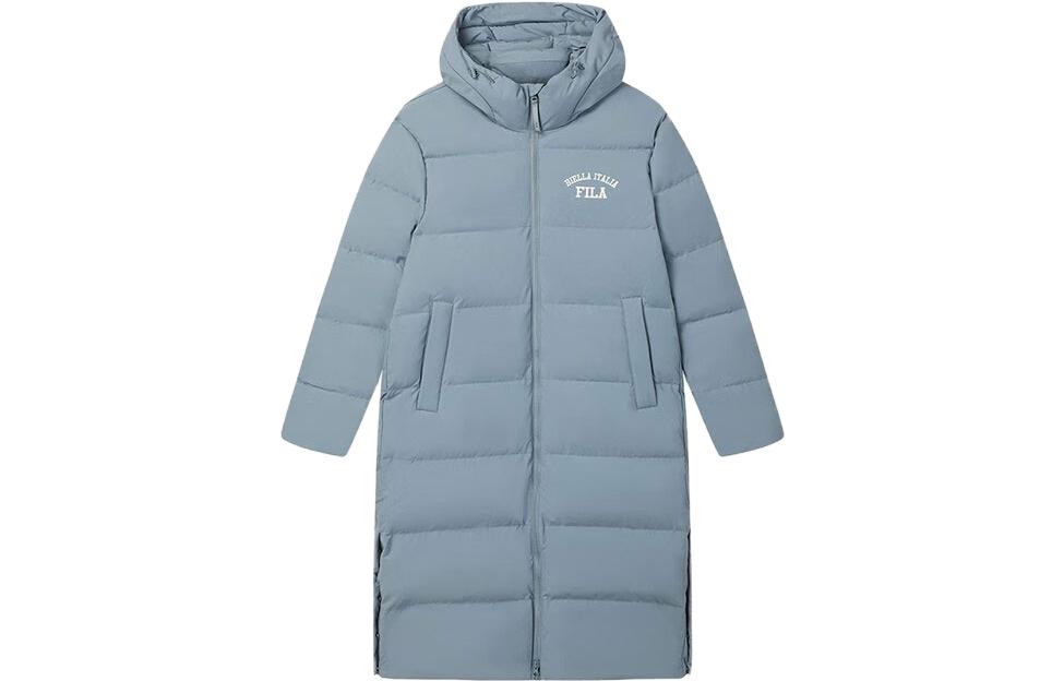 Order FILA 字母印花长款防风羽绒服 男女同款 - 空灵灰色 F51U349902F-DY
