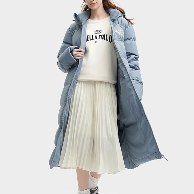 Details for FILA 字母印花长款防风羽绒服 男女同款 - 空灵灰色 F51U349902F-DY