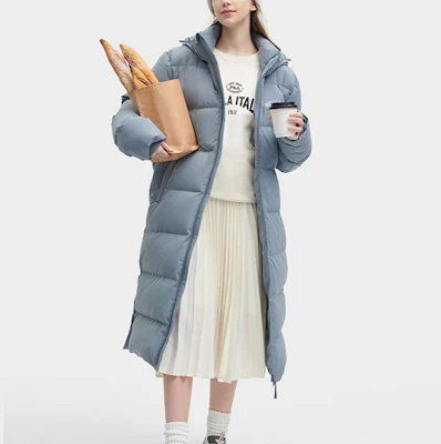 FILA 字母印花长款防风羽绒服 男女同款 - 空灵灰色 F51U349902F-DY Sizing FILA 字母印花长款防风羽绒服 男女同款 - 空灵灰色 F51U349902F-DY