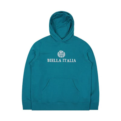 FILA Letter Print Loose Fit Hoodie Teal Blue Unisex Pullover FS2POC1108X-TEL