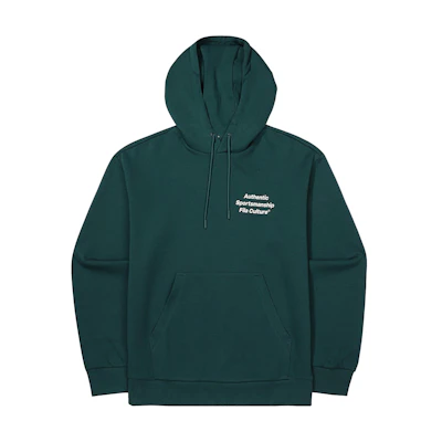 FILA Letter Print Oversized Hoodie Unisex Green Long Sleeve Sweatshirt FS2POF3109X-DGR