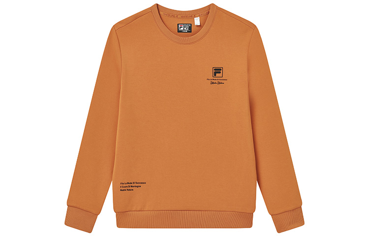 FILA Letter Print Pullover Casual Sweatshirt Men’s Ochre F11M248205FBN