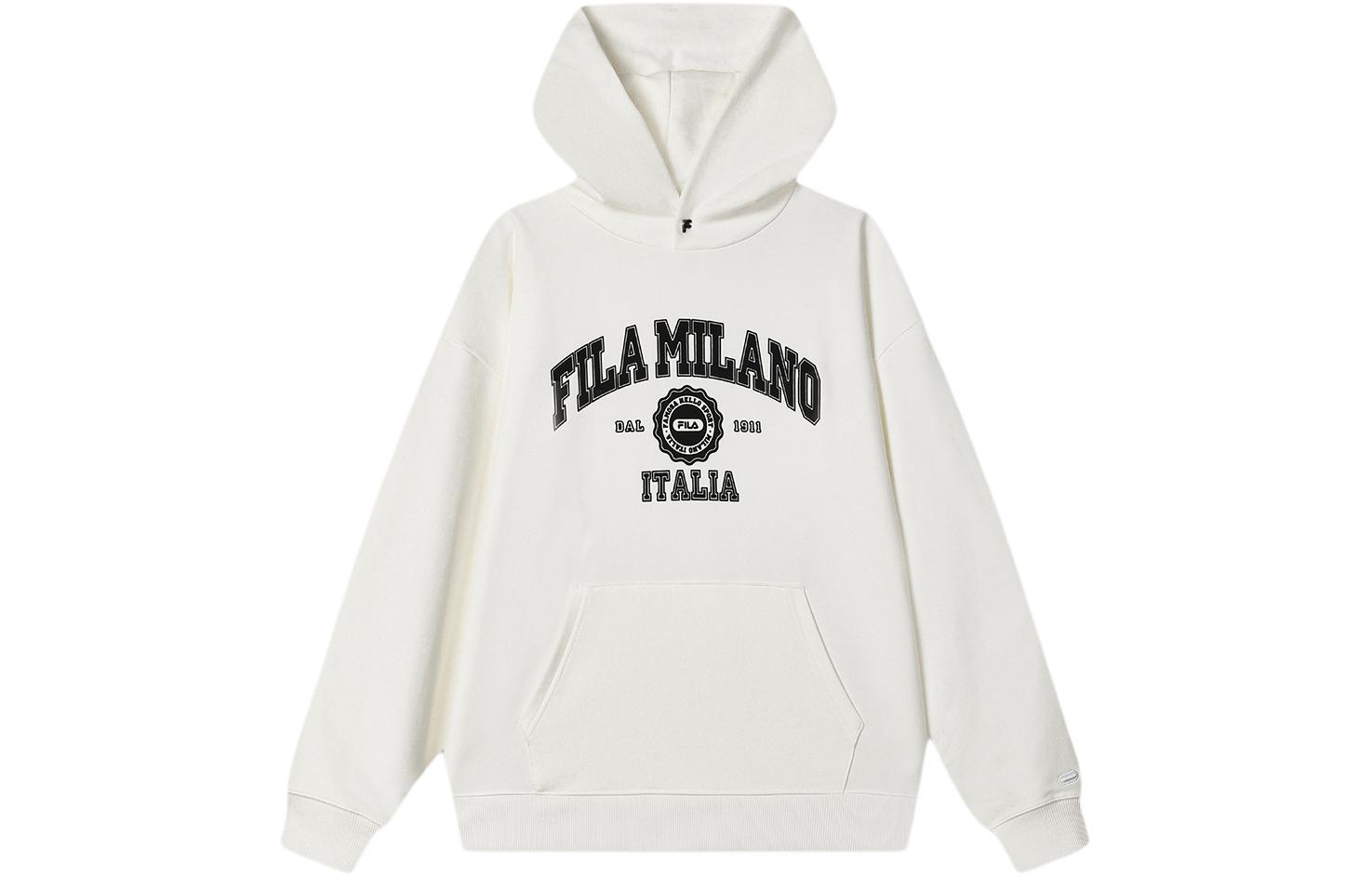 FILA Letter Print Pullover Hoodie Unisex White F11U415204F-WT