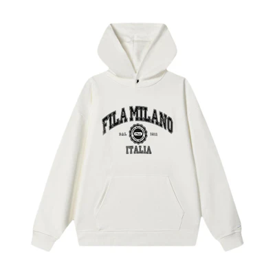 FILA Letter Print Pullover Hoodie Unisex White F11U415204F-WT