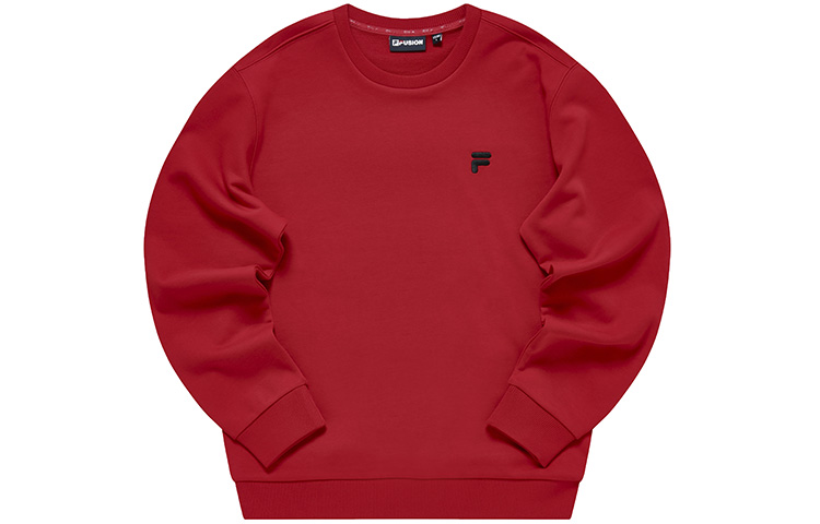 FILA Letter Print Pullover Long Sleeve Sweatshirt Men’s Pomegranate Red T11M313202F-RD
