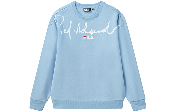 FILA Letter Print Pullover Sweatshirt Navy Blue F11M118202F-LB