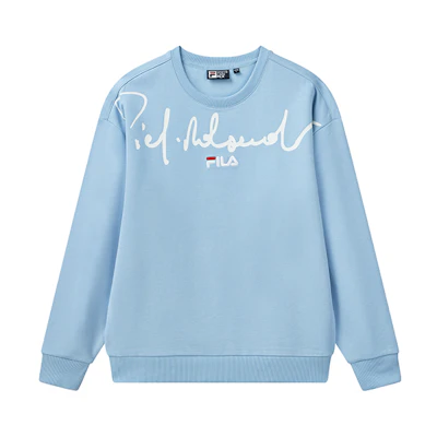 FILA Letter Print Pullover Sweatshirt Navy Blue F11M118202F-LB