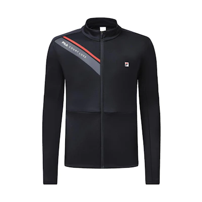 FILA Letter Print Tennis Knit Jacket with Stand Collar A11M313501FNV