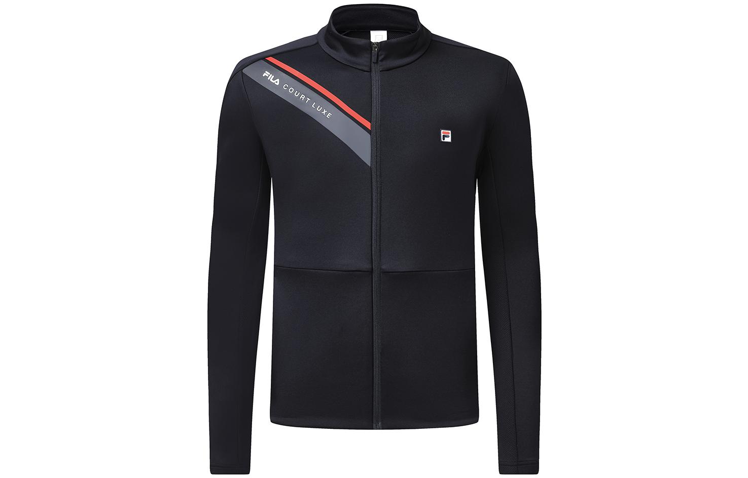 FILA Letter Print Tennis Knit Jacket with Stand Collar A11M313501FNV 圖 2