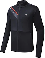 Shop FILA Letter Print Tennis Knit Jacket with Stand Collar A11M313501FNV