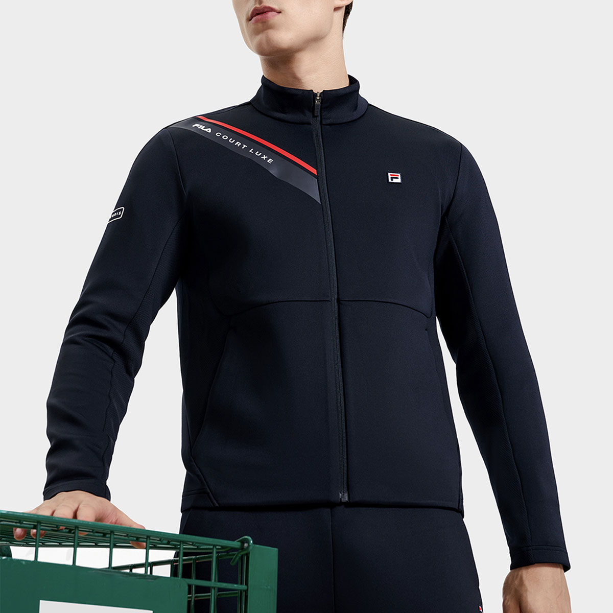 FILA Letter Print Tennis Knit Jacket with Stand Collar A11M313501FNV 圖 8