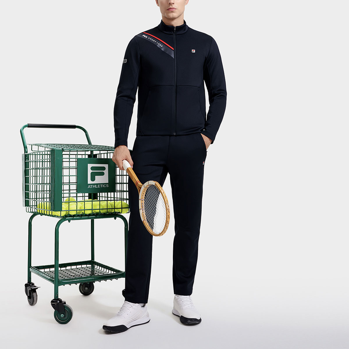 FILA Letter Print Tennis Knit Jacket with Stand Collar A11M313501FNV 圖 9