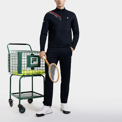 FILA Letter Print Tennis Knit Jacket with Stand Collar A11M313501FNV 1