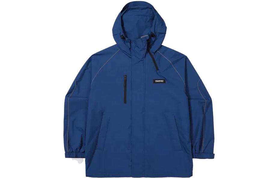 FILA Letter Print Zip-Up Hoodie Jacket Unisex Blue FS2JKF4134XDBU