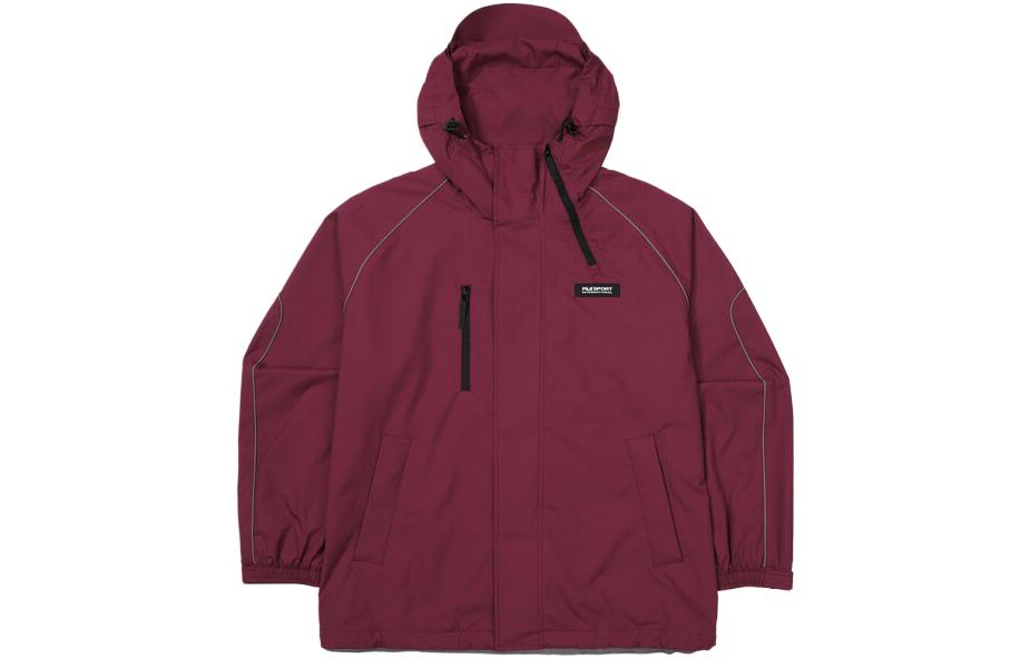 FILA Letter Print Zip-Up Hoodie Jacket Unisex in Dark Chestnut FS2JKF4134X-DPM