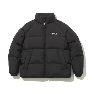 FILA Letter Print Zip-Up Jacket Black FE2DJC6104X-BLK