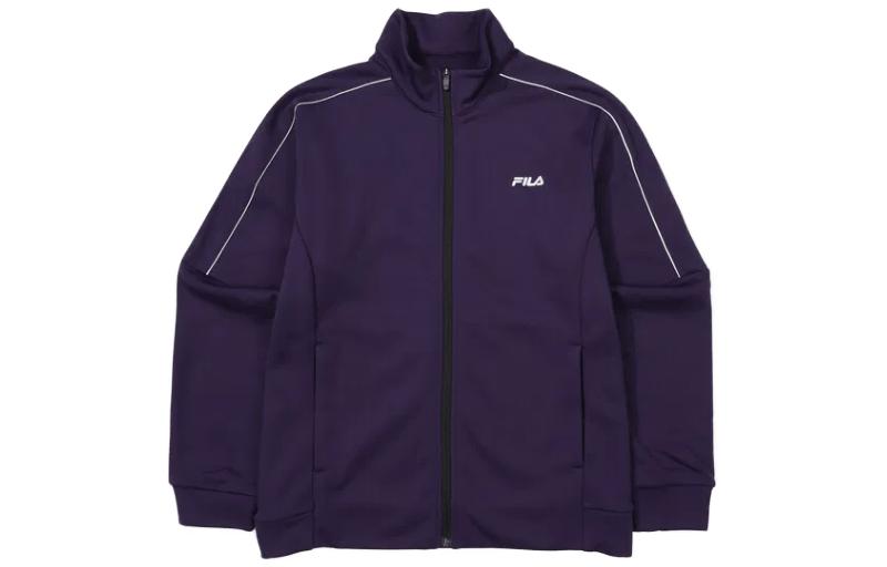 FILA Letter Print Zip-Up Jacket Long Sleeve Deep Purple FS2FTF4201M-DPU
