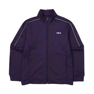 FILA Letter Print Zip-Up Jacket Long Sleeve Deep Purple FS2FTF4201M-DPU