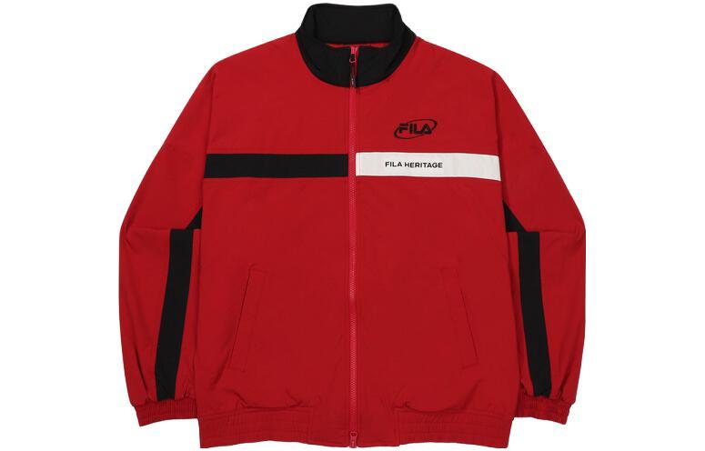 FILA Letter Print Zip-Up Jacket Unisex Red Long Sleeve FS2JKF3101X-PRD
