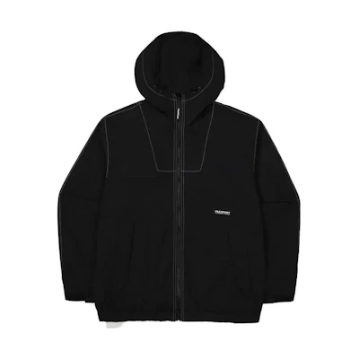 FILA Letter Print Zip Hoodie Jacket Unisex Black Long Sleeve Loose Fit FS2JKF4133X-BLK