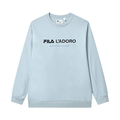FILA Letter Printed Knit Pullover Sweatshirt in Royal Blue F11M238202F-LB