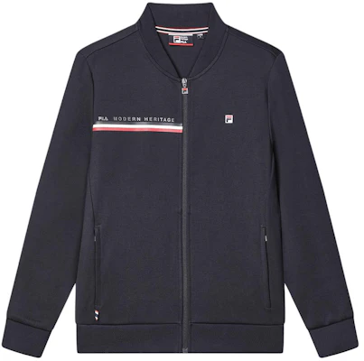 FILA Jaket Baseball Resleting Letter Legendary Blue Lengan Panjang Outerwear F11M411501F-NV Order FILA Jaket Baseball Resleting Letter Legendary Blue Lengan Panjang Outerwear F11M411501F-NV